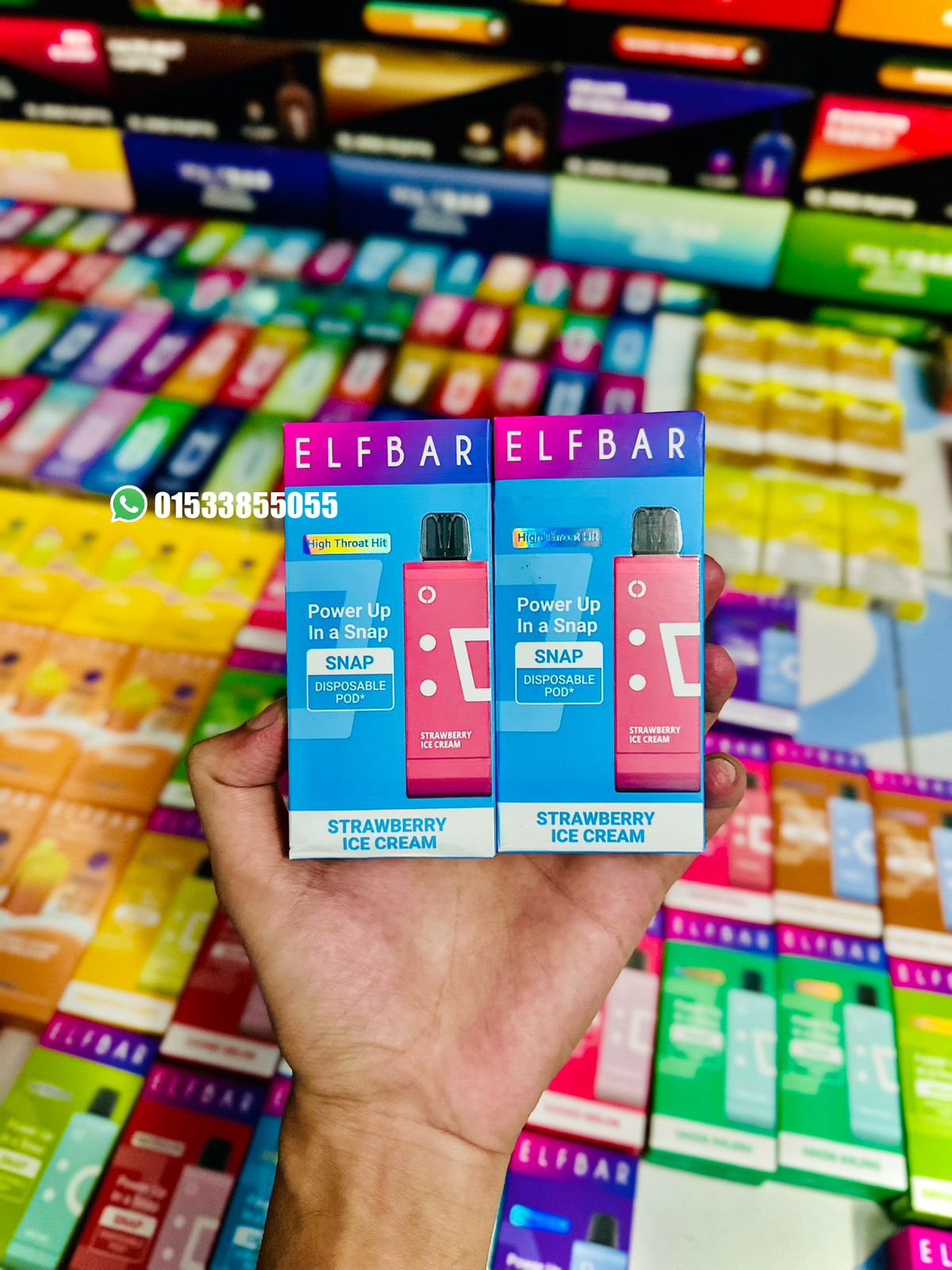 ELFBAR SNAP SMART CARTIDGE 14,000 PUFFS STRAWBERRY ICE CREAM