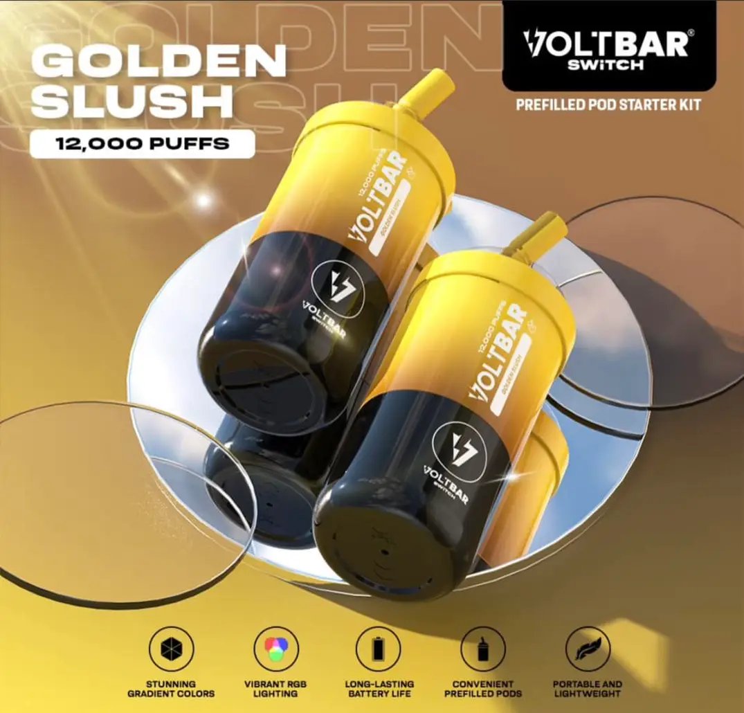 VOLTBAR SWITCH 12,000 PUFFS FULL KIT GOLDEN SLUSH