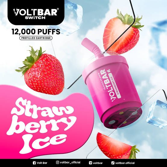 VOLTBAR SWITCH 12,000 PUFFS CARTIDGE STRAWBERRY ICE