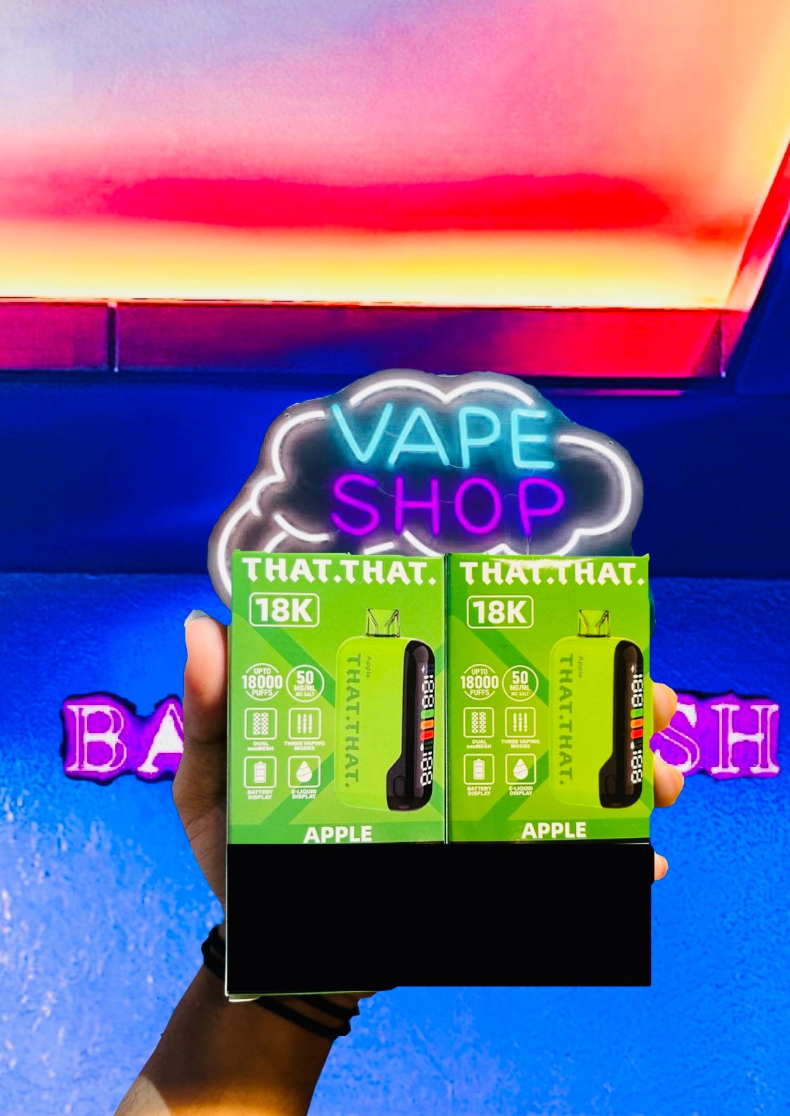 THAT THAT 18,000 PUFFS APPLE