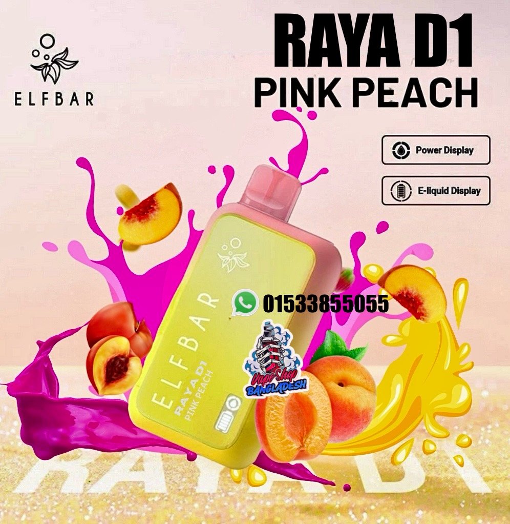 ELFBAR RAYA D1  13,000 PUFFS PINK PEACH