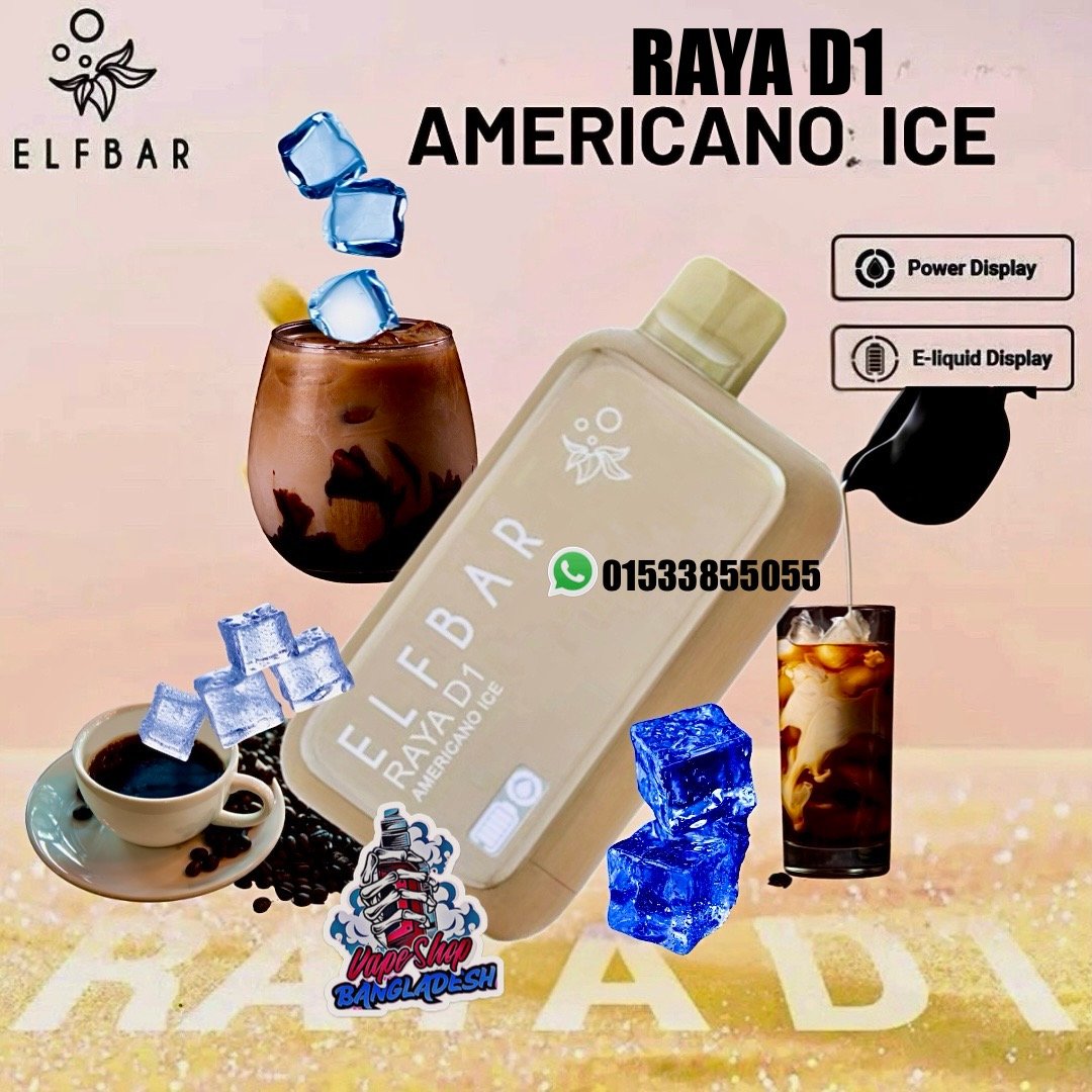 ELFBAR RAYA D1  13,000 PUFFS AMERICANO ICE