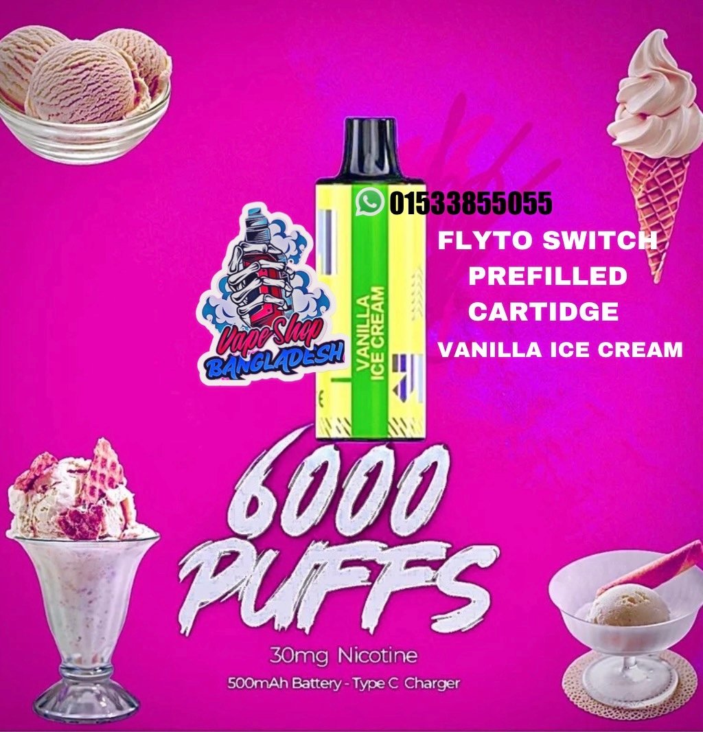 FLYTO SWITCH VANILLA ICE CREAM 6000 PUFFS CARTRIDGE