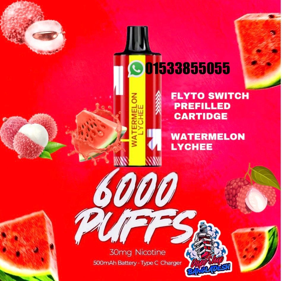 FLYTO SWITCH WATERMELON LYCHEE 6000 PUFFS CARTRIDGE