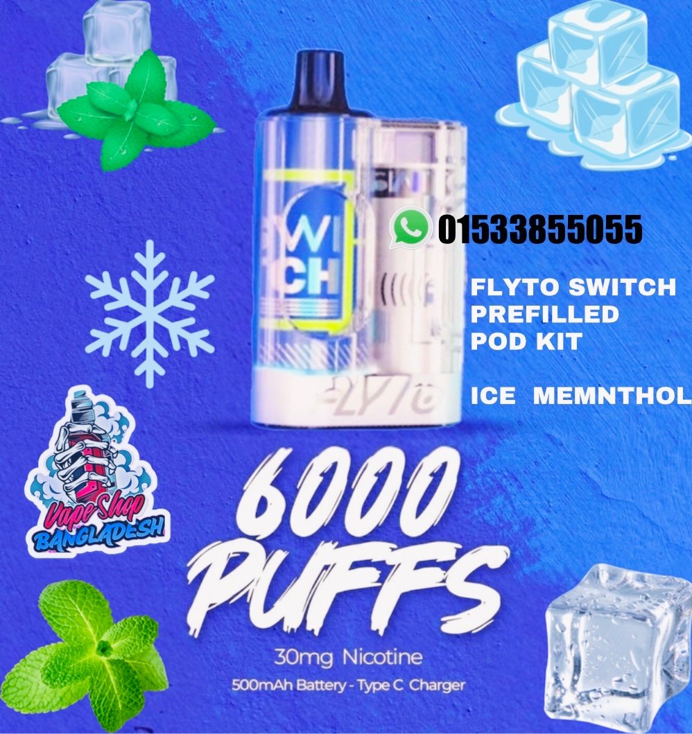 FLYTO SWITCH ICE MENTHOL FULL KIT 6000 PUFFS