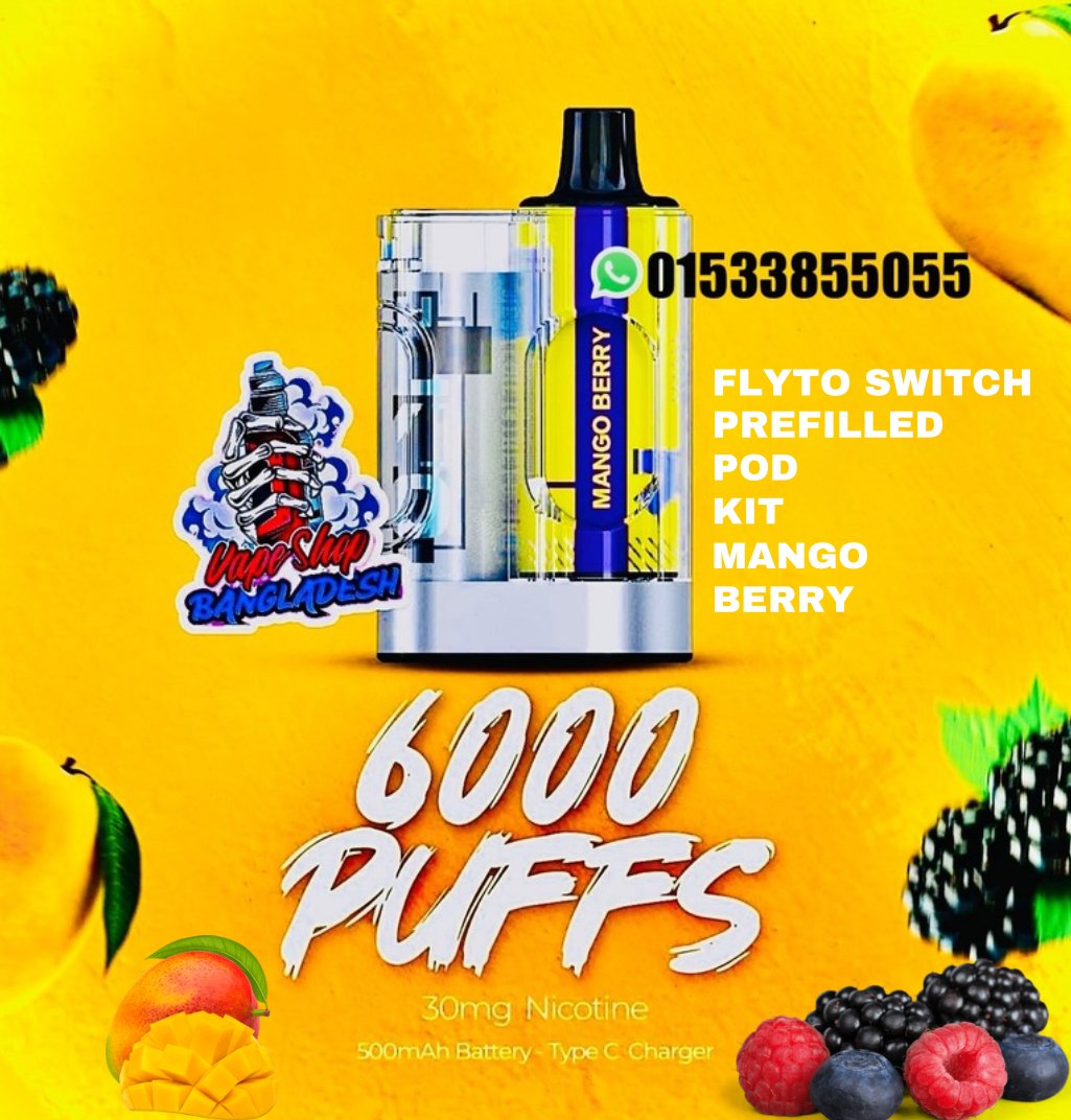 FLYTO SWITCH MANGO BERRY FULL KIT 6000 PUFFS