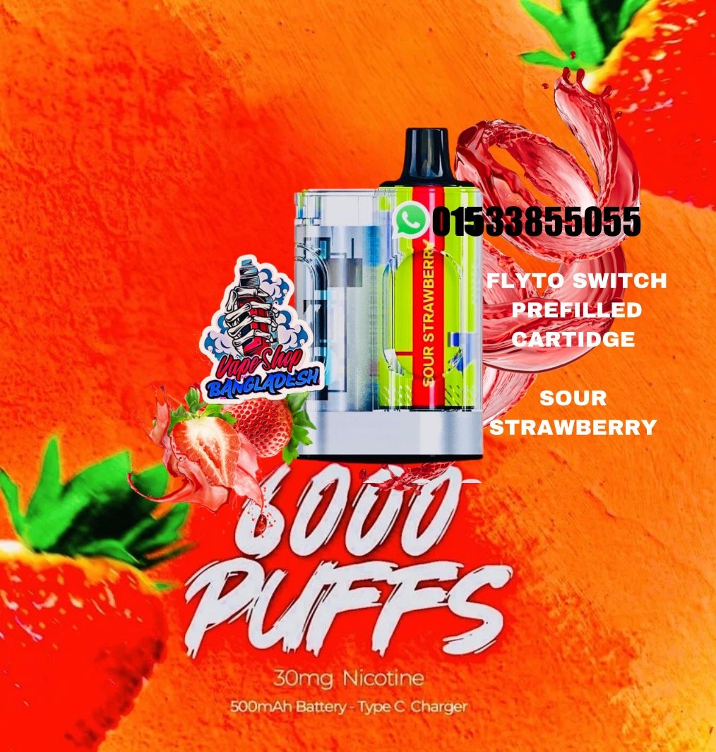 FLYTO SWITCH SOUR STRAWBERRY FULL KIT 6000 PUFFS
