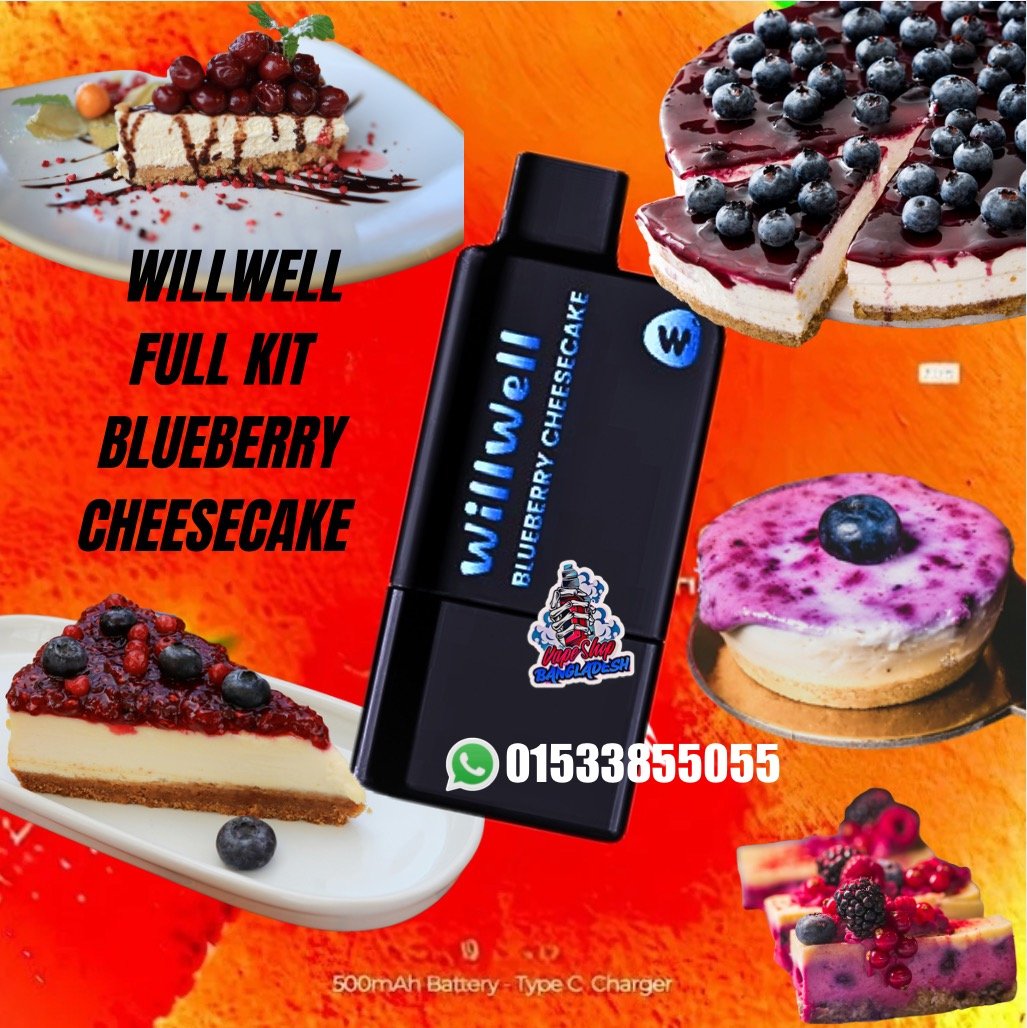 WILL WELL 11,000 PUFFS FULL KIT BLUEBERRY CHEESECAKE