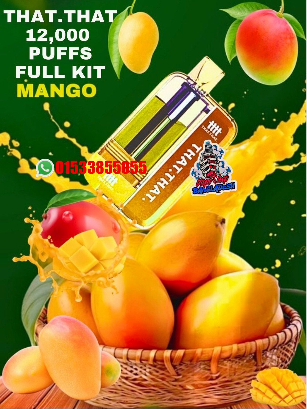 THAT THAT 12,000 PUFFS FULL KIT MANGO